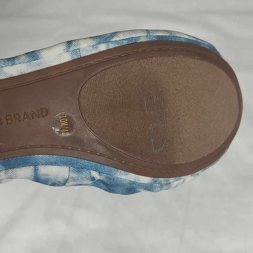 Lucky Brand White Blue Marble Slip On Ballet Slippers Flat Womens Size 10 - Picture 5 of 5